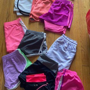 Bundle of girls athletic shorts and skorts